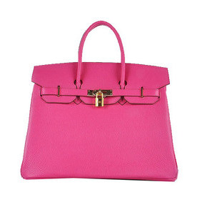Copy Hermes Birkin 35CM Tote Bag Rosy Grainy Leather Gold HMS7ZNEV16O