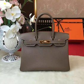 Hermes Birkin Bag Original Leather 17825 Grey Top Replica HMS240E78C1