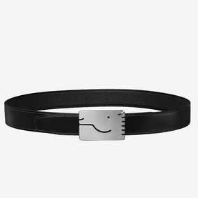 Knockoff Hermes Black A Cheval Belt Buckle 32 MM Reversible Leather HMS6EP55211