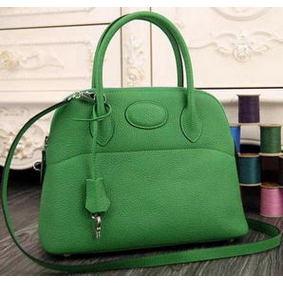 Hermes Bolide 37CM Calfskin Leather Tote Bag B1004 Green HMSJY3W6TI9