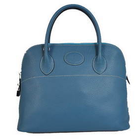 Hermes Bolide 37CM Tote Bags Clemence H1037 Blue Replica HMS663S1LQU