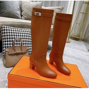 Hermes Boots Shoes H28239 Brown Top Replica HMSJT4ZT3U9