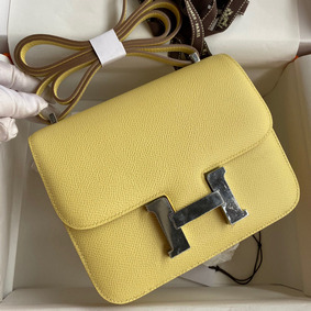 High Quality Hermes Constance 18 Handmade Bag In Jaune Poussin Epsom Calfskin HMS8780H8CY