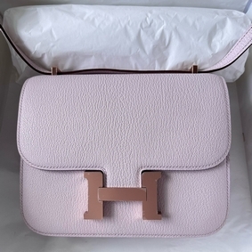 Hermes Constance 18 Handmade Bag In Mauve Pale Chevre Mysore Leather HMS5CI575C6