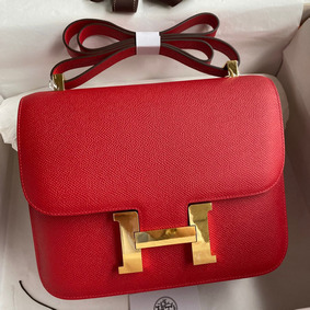 Hermes Constance 24 Handmade Bag In Red Epsom Calfskin Replica HMS13Z91R04