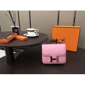 Imitation Hermes Constance Bag Original Calfskin Leather H9910 Pink HMSI52XXXBR