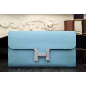Hermes Constance Long Wallets Original Leather HA909 SkyBlue 1:1 Replica HMS2XYE74IC