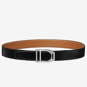 Hermes Etrier Buckle Belt & Brown Clemence 32 MM Strap Top Replica HMSA4934UCB