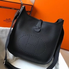 Hermes Evelyne III 29 PM Bag In Black Clemence Leather 1:1 Replica HMSMPB8R10F
