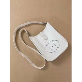 Top Replica Hermes Evelyne original togo leather mini Shoulder Bag H15698 white HMS3E2ZIIW6