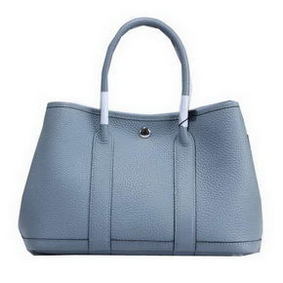 Hermes Garden Party 30cm Tote Bags Grainy Leather SkyBlue HMSD9B71554