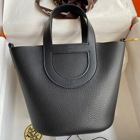 Hermes In The Loop 18 Handmade Bag in Black Clemence Leather 1:1 Replica HMSU7927G9W