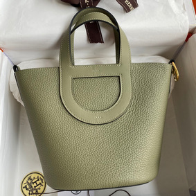 Hermes In The Loop 18 Handmade Bag in Sauge Clemence Leatherther HMSKDHLLT5K