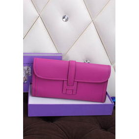 Hermes Jige Clutch Bag Calfskin Leather H258 Purple Replica HMSH7XIFK67