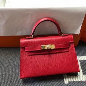 Cheap Hermes Kelly 20cm Tote Bag Original Epsom Leather KL20 red HMSE27MU185