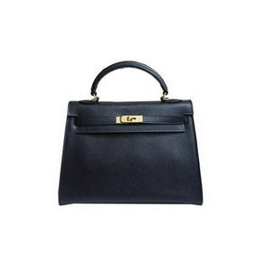 Hermes Kelly 32cm Shoulder Bag Black Saffiano Leather K32 Gold HMS92L0V7U4