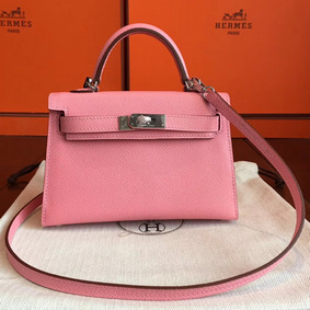 Hermes Kelly Mini II Handmade Bag In Rose Confetti Epsom Leather 1:1 Replica HMSKDI7YN82