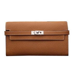 Hermes Kelly Wallet Togo Leather Bi-Fold Purse HA708W Wheat Top Replica HMSUL2W5962