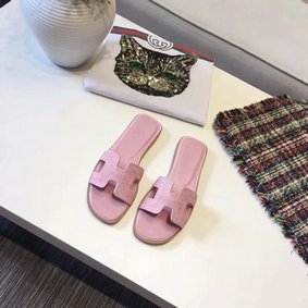 Hermes lady leather Slipper HO812HMJ pink Top Replica HMSV29GM3YO