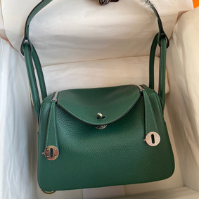 Hermes Lindy 26 Handmade Bag In Malachite Clemence Leather 1:1 Replica HMSY4NESE0U