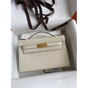 Hermes Original Epsom Leather KEL2278 Chalk&gold-Tone Metal Replica HMS9Z81L7IM