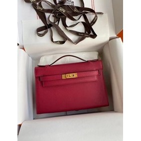 1:1 Replica Hermes Original Epsom Leather KEL2278 purplish&gold-Tone Metal HMS6RDXE9N4