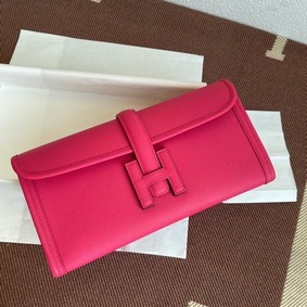 Hermes Original Espom Leather Clutch 37088 Purplish red Top Replica HMS4F66B8W3