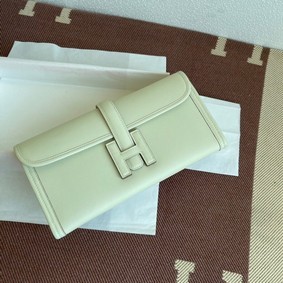 1:1 Replica Hermes Original jige swift Leather Clutch 37088 cream HMSB0FVJ28Y