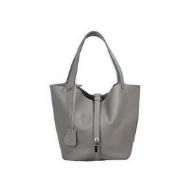 Fake Hermes Picotin Lock MM Bag in Original Leather Grey HMS8HO56LKI
