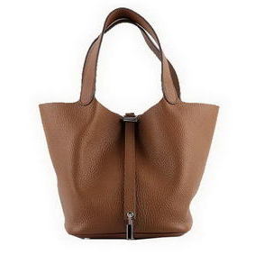 Hermes Picotin Lock MM Bags Clemence Leather H8616 Wheat 1:1 Replica HMS7086P4OD