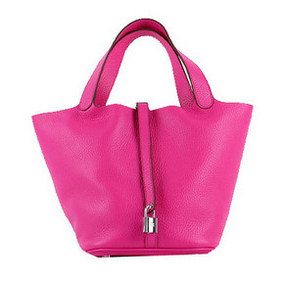 Hermes Picotin Lock PM Bag in Clemence Leather H8615 Rose Replica HMSV4NEQJ53