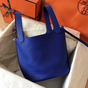 Hermes Picotin Lock PM Bags Original Leather H8688 electric blue HMSA6KIN57T
