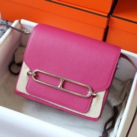 Hermes Roulis 19cm Evercolor 9D H9003 Plum&Silver HMS3AKJ8L00