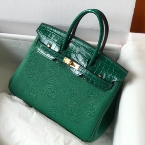 Hermes Touch Birkin 25cm Limited Edition Green Bag Top Replica HMSV2725ER2