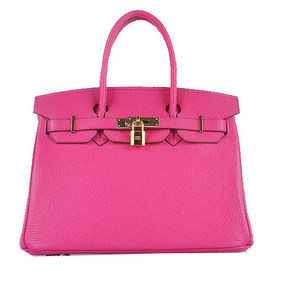 Fake Hermes Birkin 30CM Tote Bags Light Rosy Grainy Leather Gold HMS6S80E95O