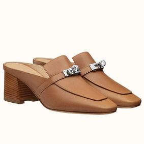 Fake Hermes Blossom Mules 60mm In Brown Goatskin HMS2V72LKK2