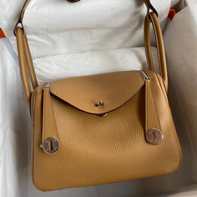 Hermes Lindy 26 Handmade Bag In Biscuit Clemence Leather Replica HMS2UB9OPU0