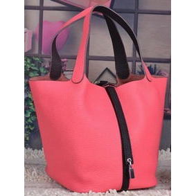 Replica Hermes Picotin Lock 22cm Bags Litchi Leather HPL8618 Dark Pink HMSZYGQDBDP