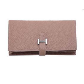 Hermes Bearn Japonaise Bi-Fold Wallet Grainy Leather H68942 Grey Top Replica HMSLQ3TFG5R