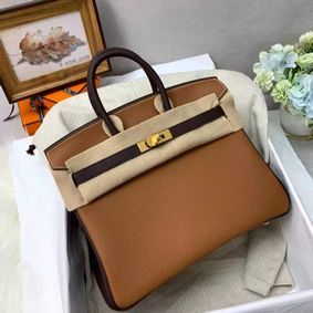 Hermes Birkin Bag Original Leather 35CM Color matching 17888 Brown&Dark Brown HMSUMYDOZ80