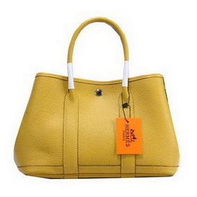 Cheap Hermes Garden Party 30cm Tote Bag Grainy Leather Yellow HMS06OB6V51