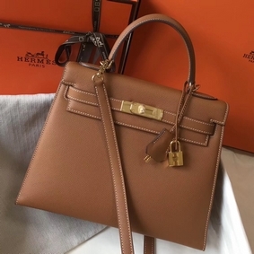 First-class Quality Hermes Kelly 28cm Bag In Gold Epsom Leather GHW HMSTC9DZ0S9