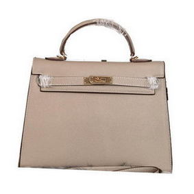Copy Hermes Kelly 32cm Shoulder Bags Grained Leather Grey HMSGCMI1VAO
