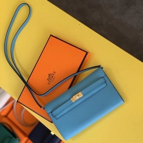 Hermes Kelly Classique To Go Wallet In Blue Du Nord Epsom Calfskin 1:1 Replica HMSF0Q1JO0L
