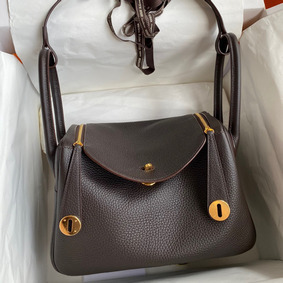 Imitation Hermes Lindy 26 Handmade Bag In Ebene Clemence Leather HMSCT130WDE