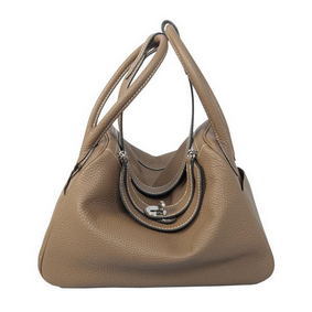 Hermes Lindy 30CM Grey Grainy Leather Havanne Shoulder Bag Replica HMSQA94X468