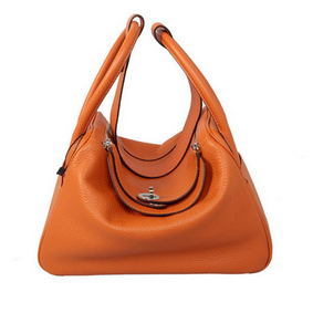 Hermes Lindy 30CM Orange Grainy Leather Havanne Shoulder Bag HMSQ6131430