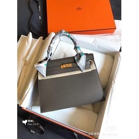 Hermes Original Epsom Leather KEL2578 dark grey Top Replica HMSA8ET5729