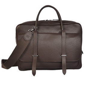 Hermes Steve 38CM Travel Bag Clemence Leather Brown 1:1 Replica HMSTNV2WXF7