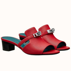 Hermes Candy 40mm Sandals In Red Calfskin Replica HMS1NH9UXL8